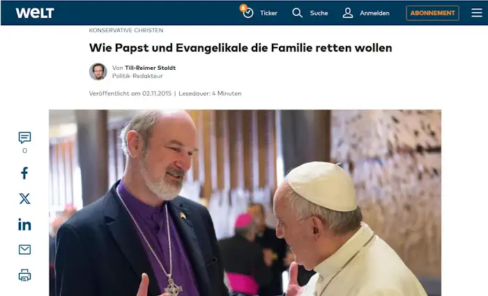 Papst und Evangelikale wollen die Familie retten