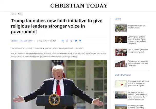Trump startet neue Glaubensinitiative, um religiösen Fürern eine stärkere Stimme in der Regierung zu geben