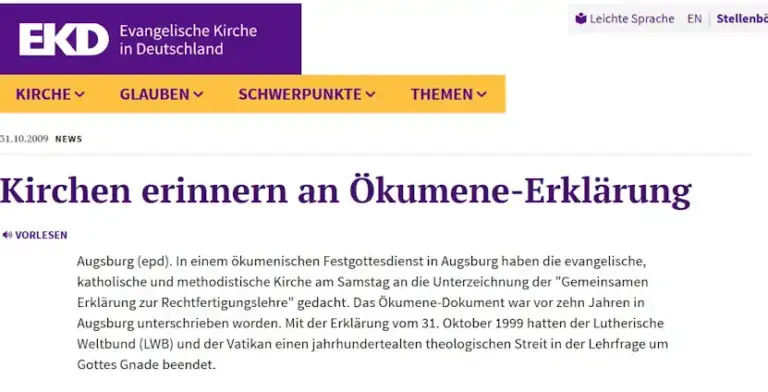 Kirchen erinnern an Ökumene-Erklärung