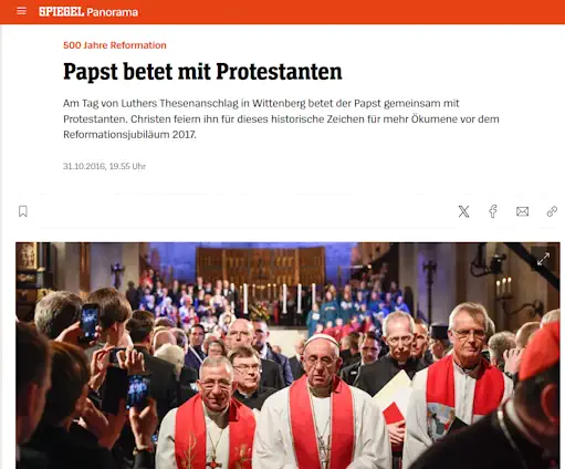 In Wittenberg betet der Papst gemeinsam mit Protestanten.