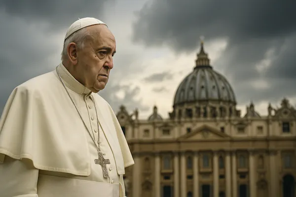 Papst Franziskus vor dem Petersdom