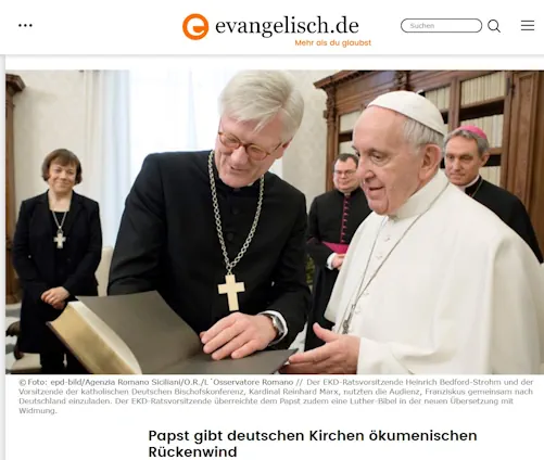 Papst gibt deutschen Kirchen ökumenischen Rückenwind