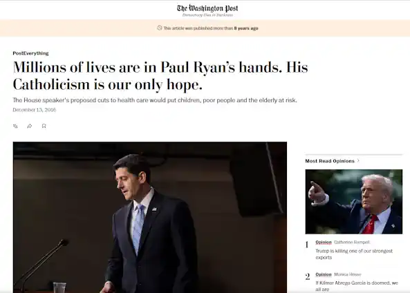 Millionen von Menschenleben sind in Paul Ryans Händen und dessen Katholizismus ihre einzige Hoffnung ist