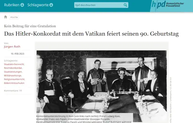 Vatikan und deutsches Reich unterzeichnen "Reichskonkordat"