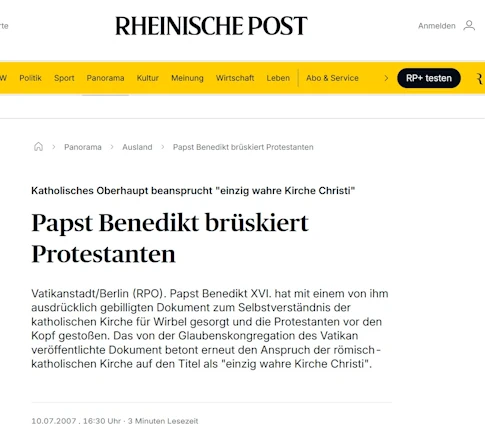 Katholisches Oberhaupt beansprucht seine Kirche als "einzig wahre Kirche Christi"