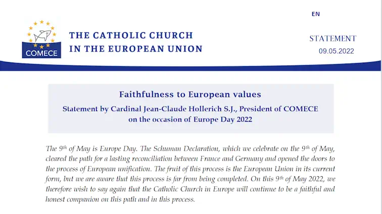 Die katholische Kirche in der europäischen Union - Treue zu den europiäschen Werten