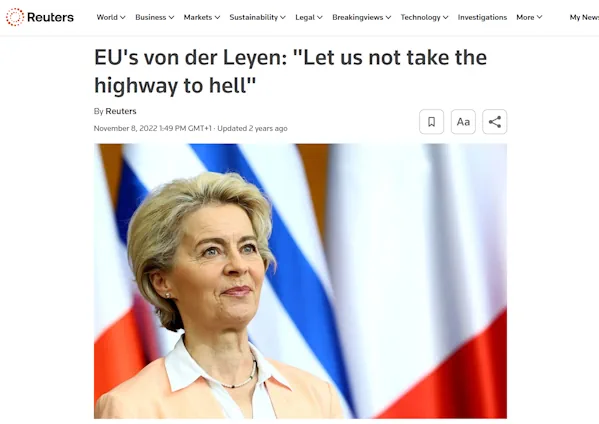 Ursula von der Leyen: "Lasst uns nicht die Autobahn zur Hölle nehmen"