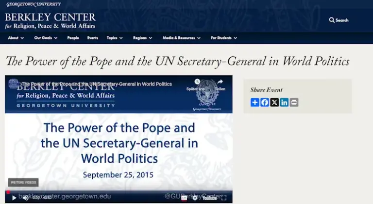 Die Macht des Papstes und des UN-Generalsekretär in der Weltpolitik