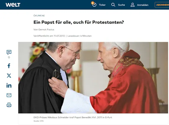 Ein Papst für alle, auch für Protestanten?