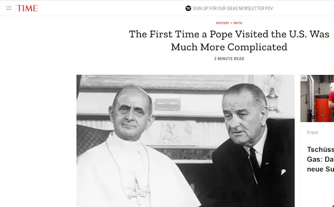 Als erstmals ein Papst die USA besuchte, war alles deutlich komplizierter