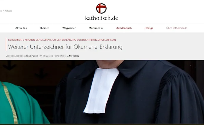 Weiterer Unterzeichner für Ökumene-Erklärung: Die Weltgemeinschaft Reformierter Kirchen (WGRK) trat der "Gemeinsamen Erklärung zur Rechtfertigungslehre" bei