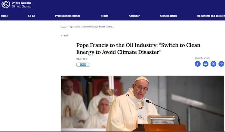 Papst Franziskus zur Ölindustrie: Wechselt zur sauberen Energie, um Klimadesaster zu vermeiden
