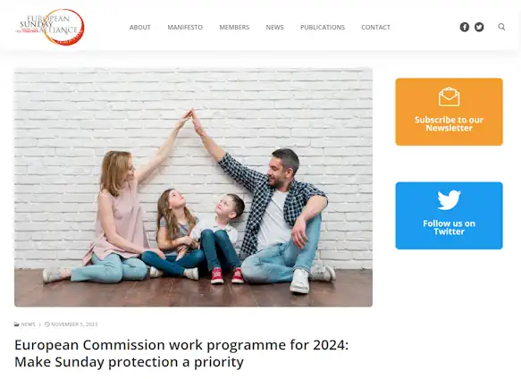 Programm der Europäischen Kommission für 2024: Den Sonntagsschutz zur Priorität machen